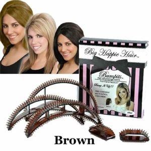 5pc BUMPITS Big Happie Hair Volumizing Plastic Inserts Y2K Dark Chocolate Brown